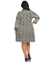 White Mark Plus Leopard Print Shift Dress