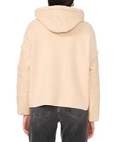 Vince Camuto Women's Quilted-Sleeve Mixed-Media Jacket