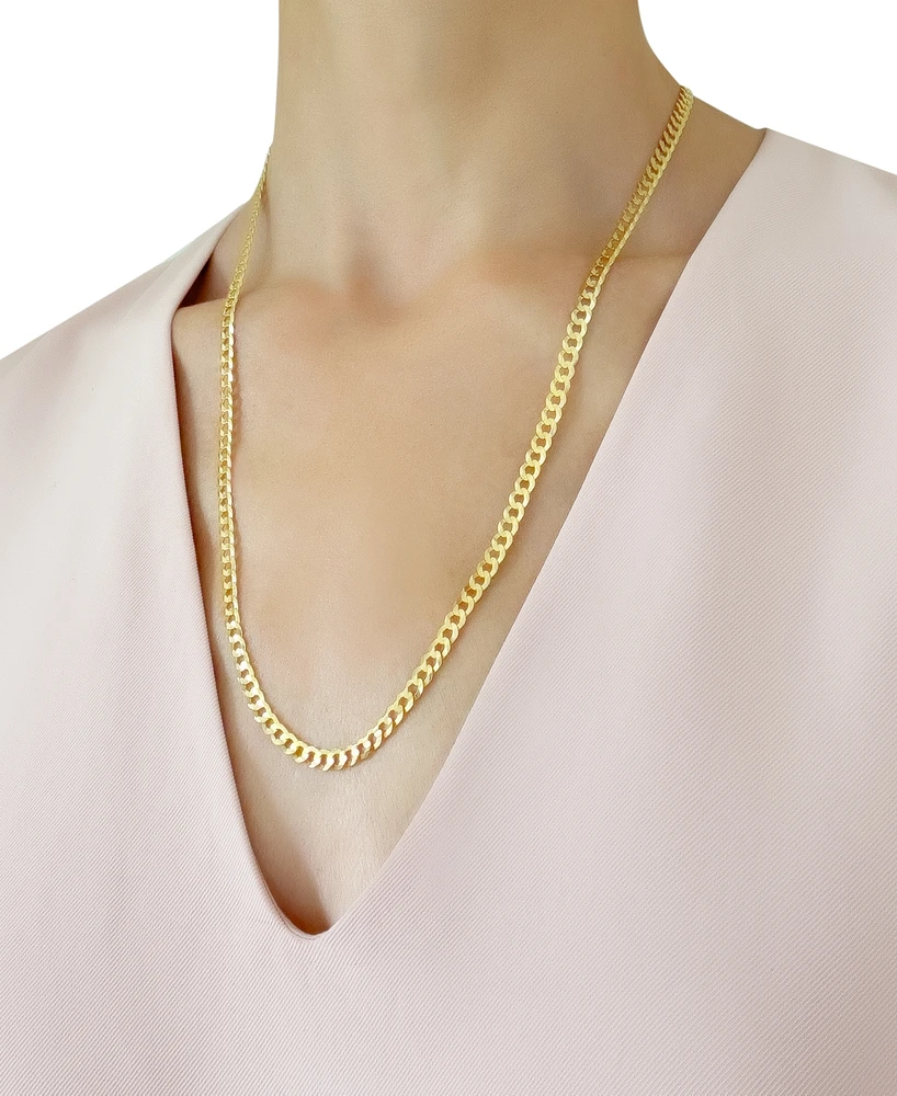 24" Open Curb Link Chain Necklace (4-5/8mm) in Solid 14k Gold