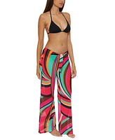 Trina Turk Women's Swoop Print Mesh Tie-Front Cover-Up Pants, Created for Macy's