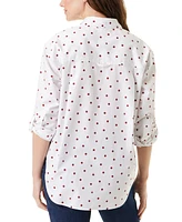 Gloria Vanderbilt Women's Amanda Printed Cotton Button-Front Shirt