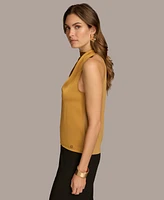 Donna Karan New York Women's High-Neck Satin Sleeveless Top