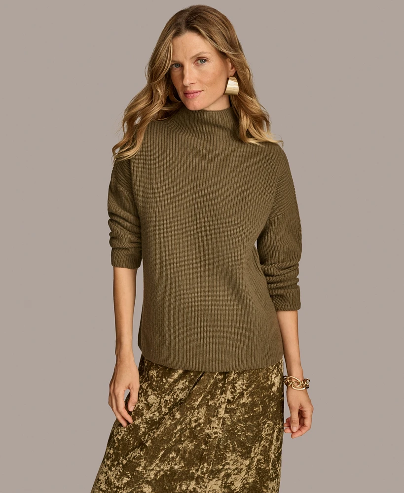 Donna Karan New York Women's Cashmere-Blend Mock Neck Sweater