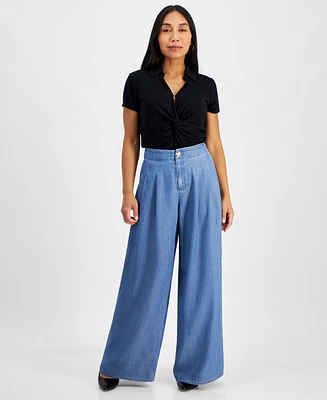 I.n.c. International Concepts Women's High-Rise Pleated Wide-Leg Pants, Created for Macy's