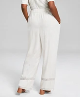 And Now This Women's Crochet-Lace-Trim Drawstring-Waist Pants, Created for Macy's