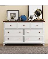 Slickblue Wooden Captain's Seven-Drawer Dresser – Classic and Spacious Storage