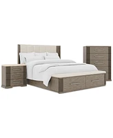 Frandlyn 3pc Bedroom Set (King Storage Bed + Chest + Stone Top Nightstand)