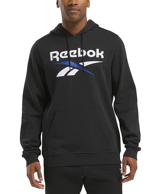 Reebok Men's Identity Classic-Fit Stacked Logo-Print Fleece Hoodie