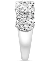 Effy Diamond Round & Baguette Cluster Ring (1-1/6 ct. t.w.) in 14k White Gold