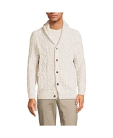 Lands' End Men's Cotton Blend Cable Shawl Cardigan Sweater