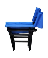 Slickblue 2-Piece Wooden Director's Folding Chair Set with Canvas Seat – Portable and Foldable Chairs