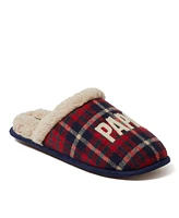 Dearfoams Men's Papa Bear Plaid Dad Scuff Slipper