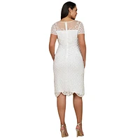 Lara Women's Beaded Midi Dress with Cap Sleeves