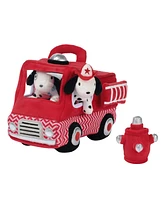 Lambs & Ivy Fire Truck 5pc Developmental Plush Soft Toy Interactive Play Set