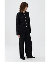 Nocturne Women's Jacquard Wide Leg Pants