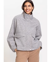 Olsen Women's Funnel Neck Cropped Cocoon Jacket