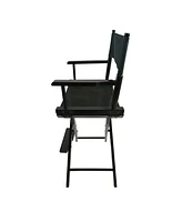 Slickblue Casual Home Director's Chair – Black Frame with Black Canvas, Foldable Style, Suitable for Adults, 2-Piece Set