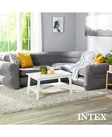 Intex Corner Sofa L-Shaped Inflatable Lounge Couch w/ Cupholders