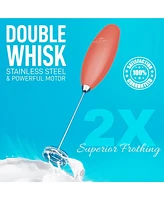 Zulay Kitchen Handheld High Powered Double Whisk Milk Frother