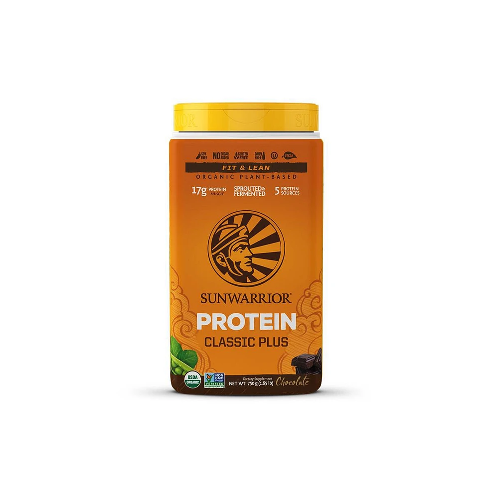 Sunwarrior Classic Plus Protein Powder, Plant-Based Protein, Sunwarrior, Chocolate Flavor