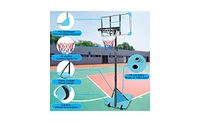 Slickblue Portable Basketball Goal System with Stable Base and Wheels for Easy Movement