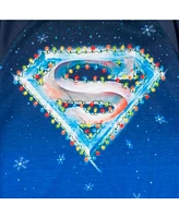 Dc Comics Boys Justice League Superman Batman Christmas Pullover Pajama Shirt and Pants Sleep Set to