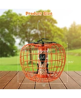 Slickblue Squirrel-Proof Bird Feeder with Cage and 4 Metal Ports: Durable Design to Keep Squirrels Out