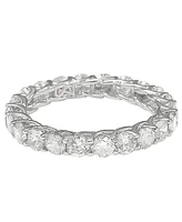 Suzy Levian New York Suzy Levian White Cubic Zirconia in Sterling Silver Eternity Band