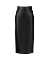 Nocturne Women's High Waist Faux Leather Skirt