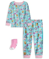 Max & Olivia Baby and Toddler Girls Snug Fit 3-Piece Pajama Set