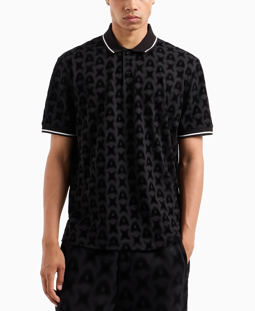 Aix Armani Exchange Mens Flocking Polo