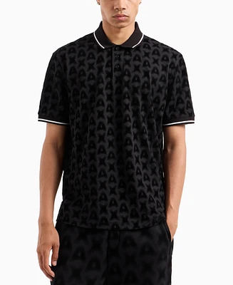 Aix Armani Exchange Mens Flocking Polo