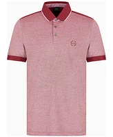 A|X Armani Exchange Men's Short Sleeve Heathered Pique Polo Shirt