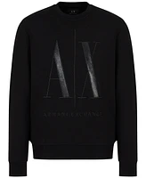 A|X Armani Exchange Men's Long Sleeve Metallic-Logo Crewneck Sweatshirt