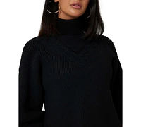 Guess Women's Katie Turtleneck Long-Sleeve Sweater Dress