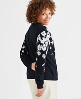 Style & Co Women's Printed Fleece Sweatshirt, Created for Macy's