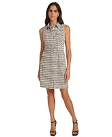 Calvin Klein Women's Tweed Button-Front Jacket Dress