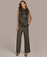 Donna Karan New York Women's High-Neck Metallic Top