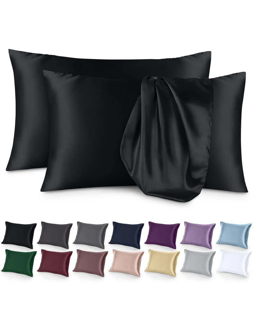 Bare Home Satin Envelope Closure Pillowcase Set