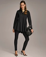 Donna Karan Women's A-Line Button Down Poplin Tunic