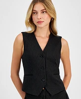 Bar Iii Women's Pinstriped Vest, Exclusively at Macy's