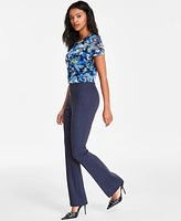 Bar Iii Women's High-Rise Compression-Denim Flare Pants, Exclusively at Macy's