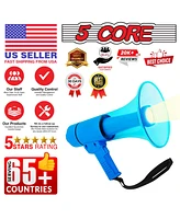 5 Core Megaphone Bullhorn Speaker 50W Waterproof Bull Horn w Led Light Battery Power Cheer Megafono 800 Feet Range Loudspeaker