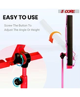 5 Core Sheet Music Stand Red; Portable Foldable Music Note Holder; Height Adjustable Tripod Stands - Mus Fld Red