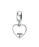 Bling Jewelry Inspirational Heart Rainbow Symbol Dangle Charm Bead For Women Sterling Silver Fits European Bracelet