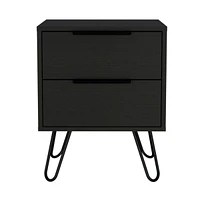 Depot E-shop Begonia 2 Nightstand, Hairpin Legs, Two Drawers