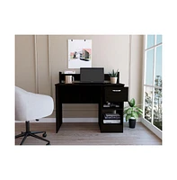 Depot E-Shop Vera Computer Desk with Top Open Shelf, 1-Drawer and 2-Storage Shelves