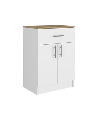 Depot E-shop Barbados Pantry Cabinet, One Drawer, Two Interior Shelves, White / Light Oak