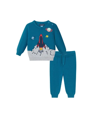 Andy & Evan Baby Boys Space Ship Sweater Set