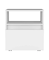 Depot E-shop Wasilla Nightstand with Open Shelf, 1 Drawer and Casters
